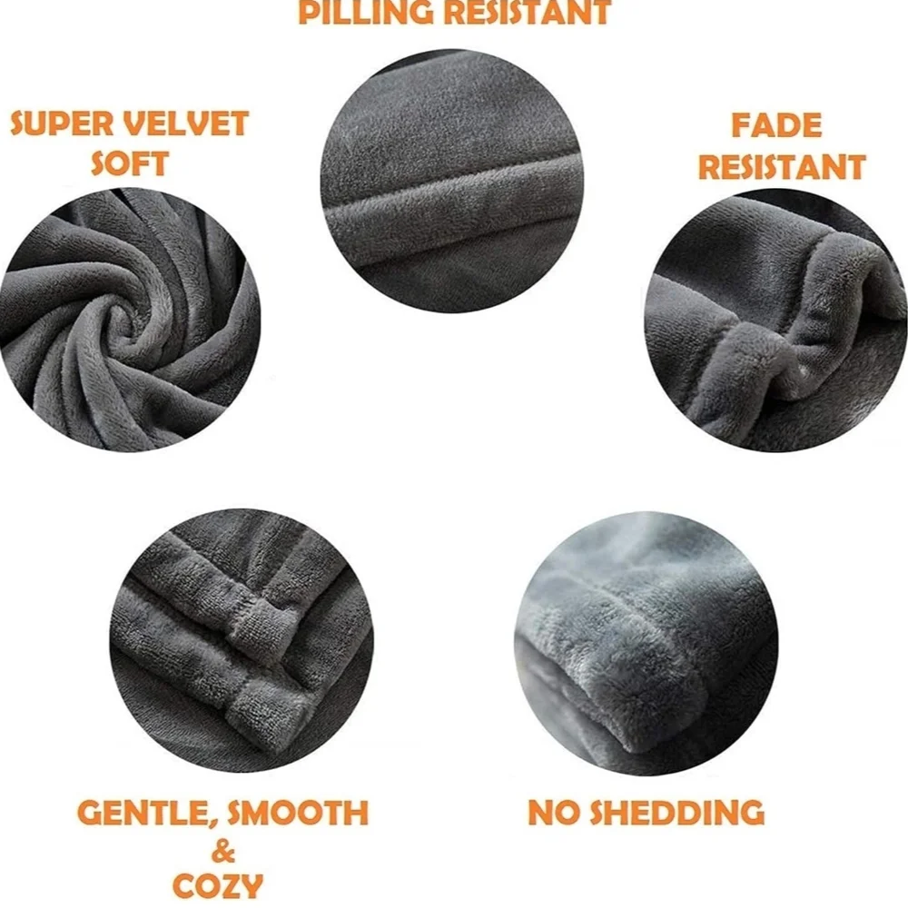 Cozy Gray and White Holiday Throw Blanket